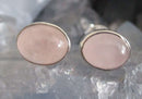 Rose Quartz Oval Earrings | Crystal Jewellery | Gemstone Earrings