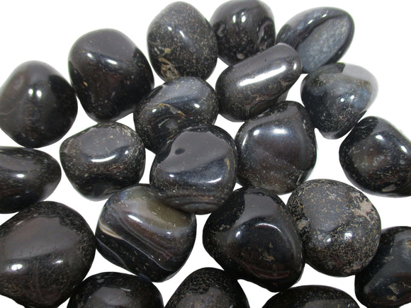 Rough Black Onyx Tumbles  (x3) | Cut & Polished Crystals | Polished Crystal Tumble Stones