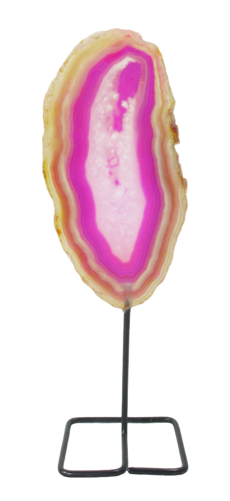 Standing Pink Agate Slice | Natural Crystals | Crystal Geodes