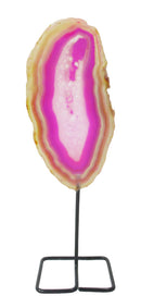 Standing Pink Agate Slice | Natural Crystals | Crystal Geodes