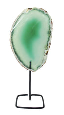 Green Agate Slice on Wire Stand | Natural Crystals | Crystal Geodes
