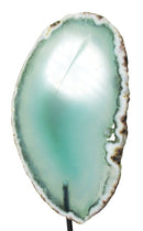 Green Agate Slice on Wire Stand | Natural Crystals | Crystal Geodes