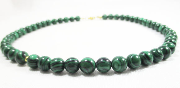 Reconstituted Malachite Bead Necklace | Crystal Jewellery | Crystal Necklaces