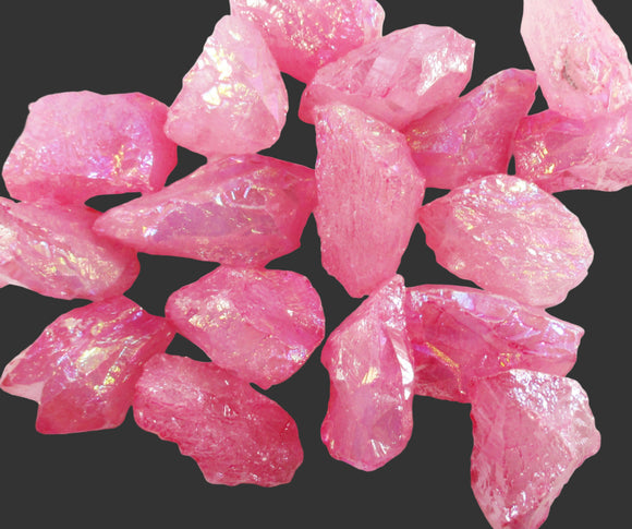 Pink Aura Quartz Rough Crystal Chunk (x1) | Natural Crystals | Raw Crystal Chunks
