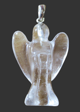Quartz Angel Pendant on Silver Bale | Crystal Jewellery | Angel Pendants