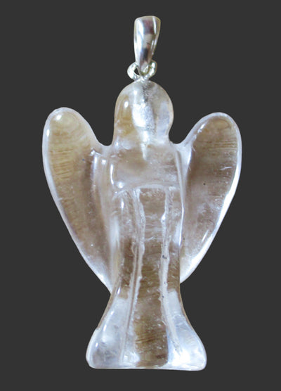 Quartz Angel Pendant on Silver Bale | Crystal Jewellery | Angel Pendants