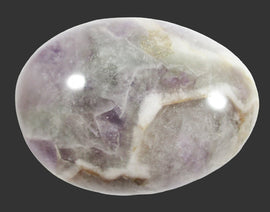 Chevron Amethyst palm Pebble | Cut & Polished Crystals | Polished Crystal Palm Stones