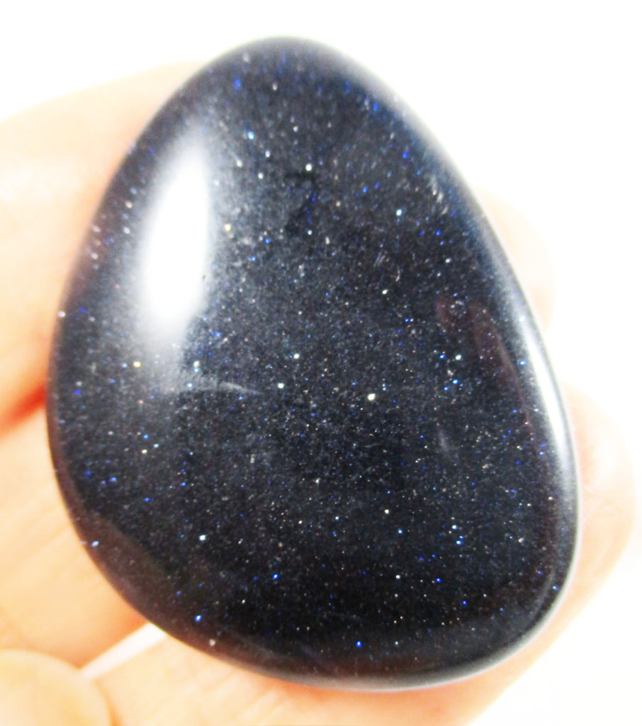 Blue Goldstone Thumb Stone REDUCED