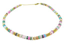 Mixed Crystal Disk Necklace 16" | Crystal Jewellery | Crystal Necklaces