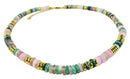 Mixed Crystal Disk Necklace 16" | Crystal Jewellery | Crystal Necklaces