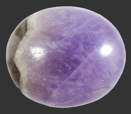 Chevron Amethyst Palm Pebble | Cut & Polished Crystals | Polished Crystal Palm Stones