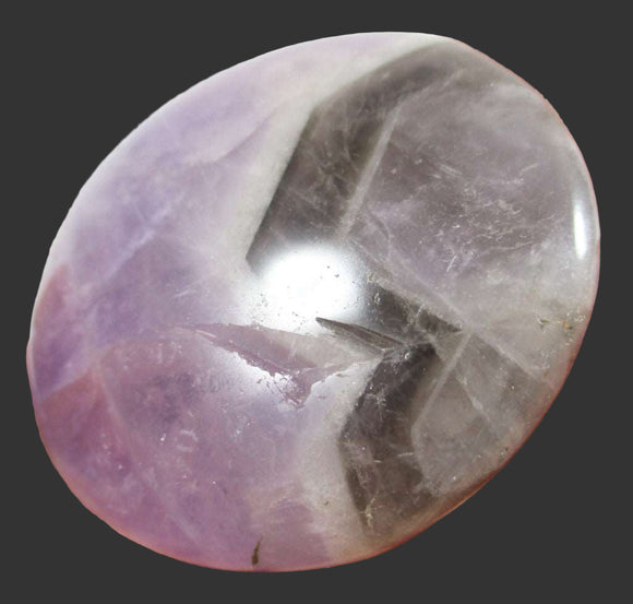 Chevron Amethyst Palm Pebble | Cut & Polished Crystals | Polished Crystal Palm Stones