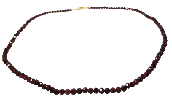 Faceted Garnet Necklace 16" Fine | Crystal Jewellery | Crystal Necklaces