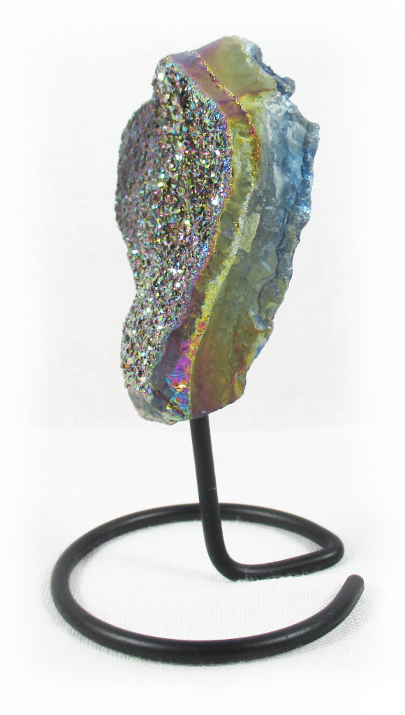 Rainbow Aura Quartz Cluster on Stand | Natural Crystals | Natural Crystal Clusters