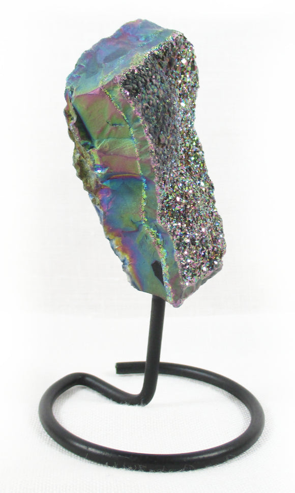 Rainbow Aura Quartz Cluster on Stand | Natural Crystals | Natural Crystal Clusters