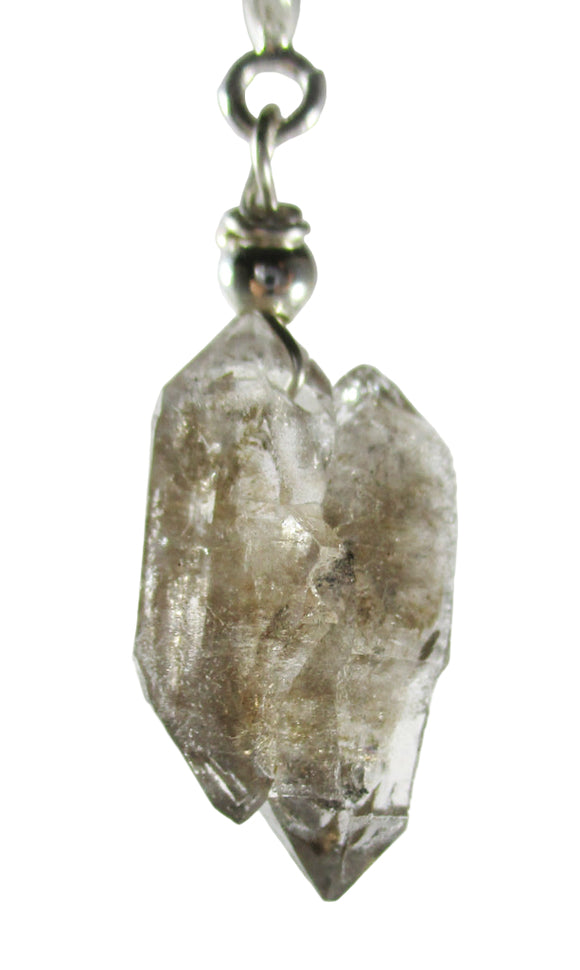 Tantric Twin Herkimer Diamond Clip On Pendant (Small) | Crystal Jewellery | Crystal Pendants