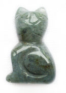 Moss Agate Cat (Small) | Crystal Carvings | Carved Crystal Animals