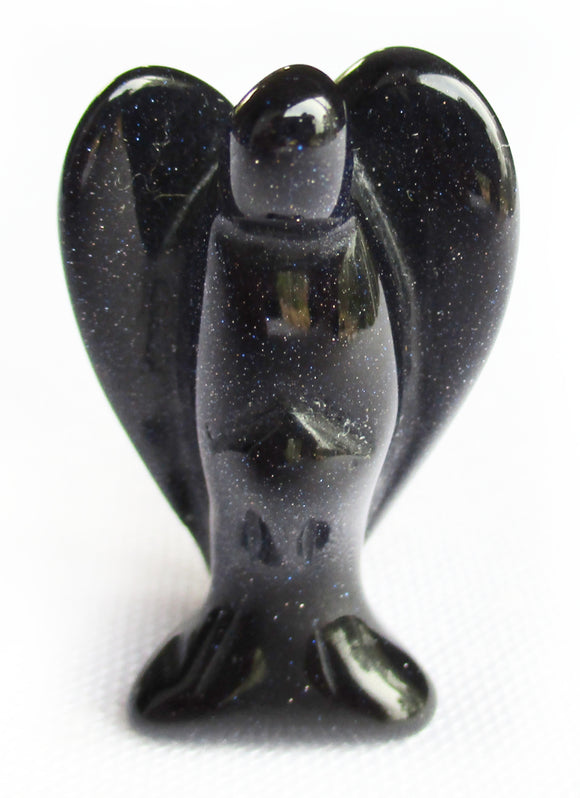 Blue Goldstone Angel (S/M) | Crystal Carvings | Crystal Angels