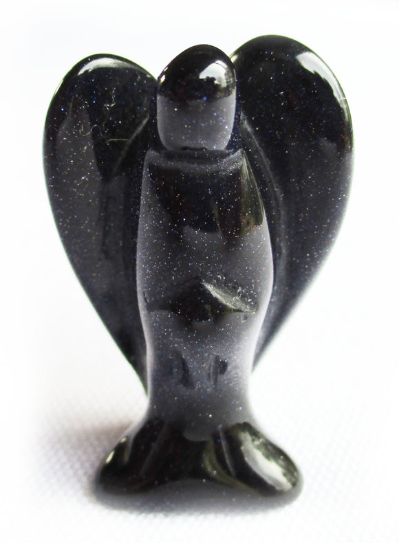 Blue Goldstone Angel (S/M) | Crystal Carvings | Crystal Angels