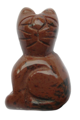 Mahogony Jasper Cat (Small() | Crystal Carvings | Carved Crystal Animals