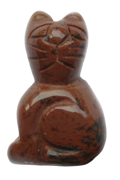 Mahogony Jasper Cat (Small() | Crystal Carvings | Carved Crystal Animals