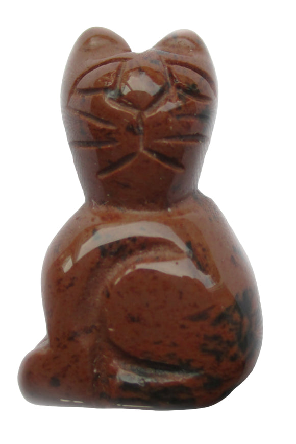 Mahogony Jasper Cat (Small() | Crystal Carvings | Carved Crystal Animals