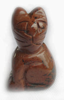 Mahogony Jasper Cat (Small() | Crystal Carvings | Carved Crystal Animals