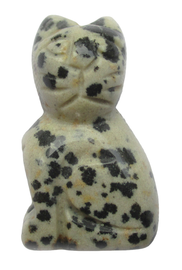 Dalmation Jasper Cat (Small) | Crystal Carvings | Carved Crystal Animals