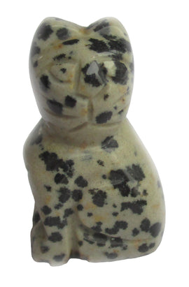 Dalmation Jasper Cat (Small) | Crystal Carvings | Carved Crystal Animals