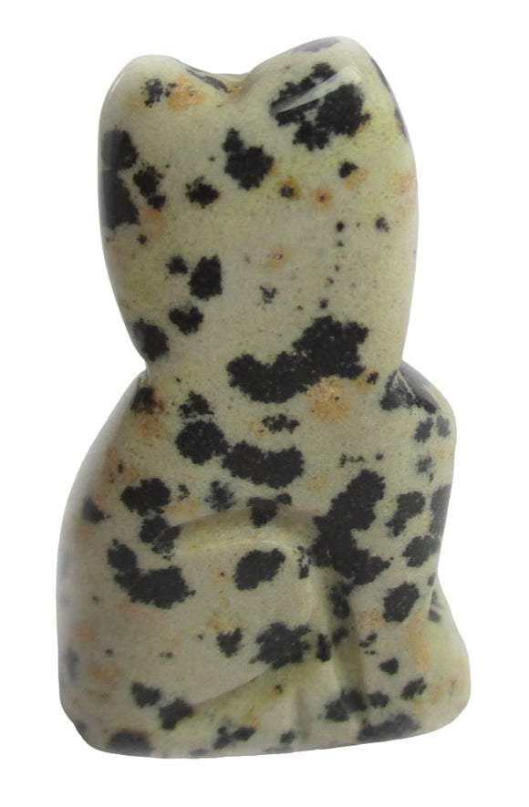 Dalmation Jasper Cat (Small) | Crystal Carvings | Carved Crystal Animals