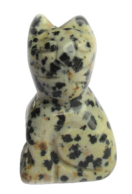 Dalmation Jasper Cat (Small) | Crystal Carvings | Carved Crystal Animals