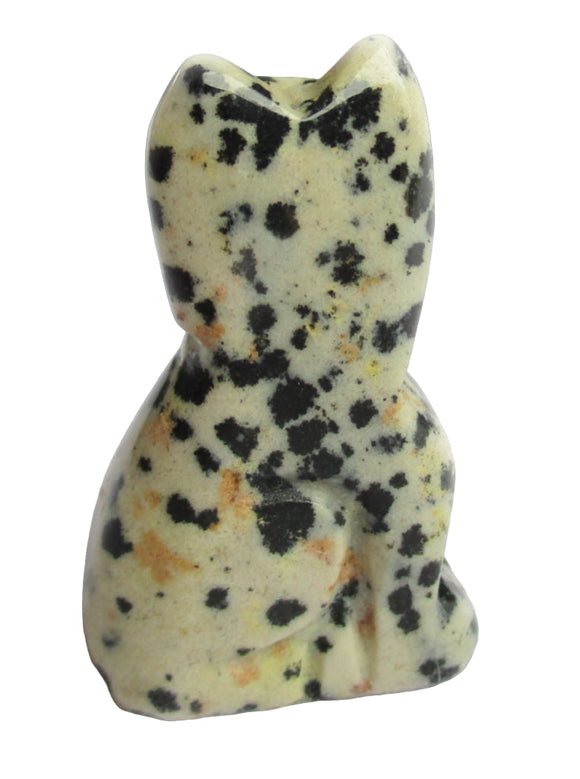 Dalmation Jasper Cat (Small) | Crystal Carvings | Carved Crystal Animals