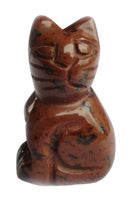 Mahogony Jasper Cat (Small() | Crystal Carvings | Carved Crystal Animals