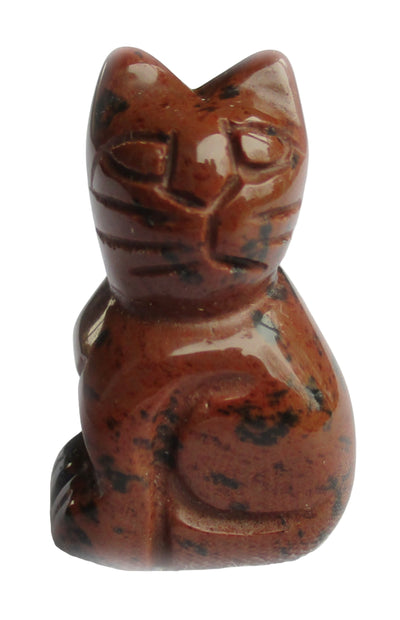 Mahogony Jasper Cat (Small() | Crystal Carvings | Carved Crystal Animals