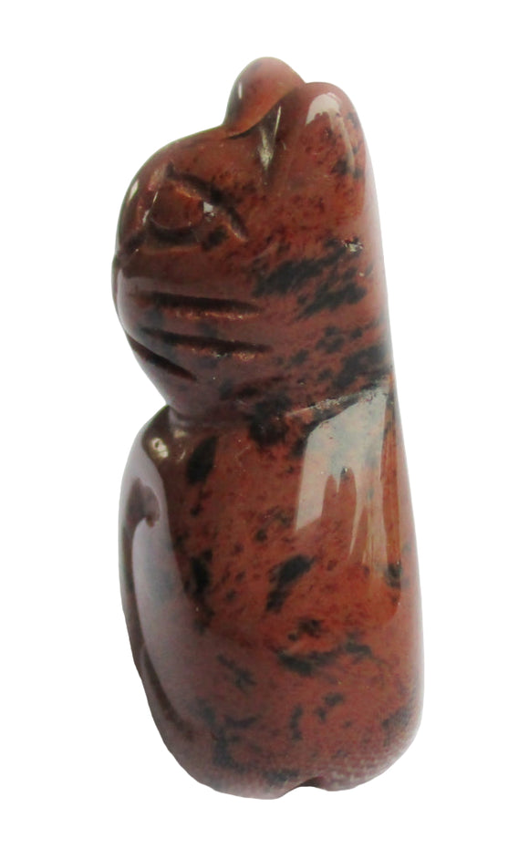 Mahogony Jasper Cat (Small() | Crystal Carvings | Carved Crystal Animals
