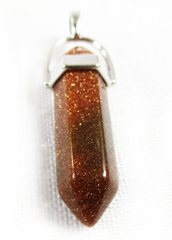 Red Goldstone Point Pendant | Crystal Jewellery | Point Pendants