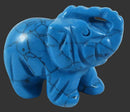 Blue Howlite Elephant | Crystal Carvings | Carved Crystal Animals