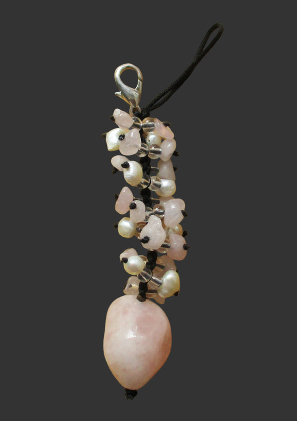 Rose Quartz Clip On | Keyrings & Clip-On Crystals