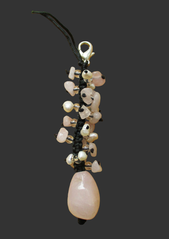 Rose Quartz Clip On | Keyrings & Clip-On Crystals