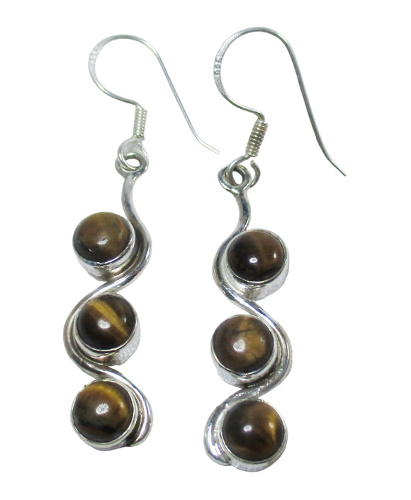 Tigers Eye Triple Stone Earrings | Crystal Jewellery | Gemstone Earrings