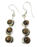 Tigers Eye Triple Stone Earrings | Crystal Jewellery | Gemstone Earrings