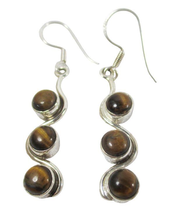 Tigers Eye Triple Stone Earrings | Crystal Jewellery | Gemstone Earrings