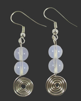 Opalite Spiral Earrings | Crystal Jewellery | Gemstone Earrings