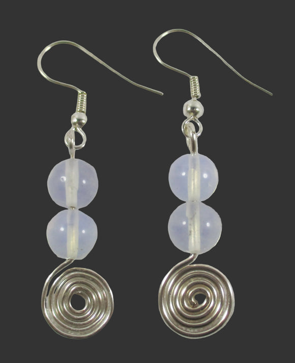 Opalite Spiral Earrings | Crystal Jewellery | Gemstone Earrings