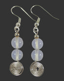 Opalite Spiral Earrings | Crystal Jewellery | Gemstone Earrings