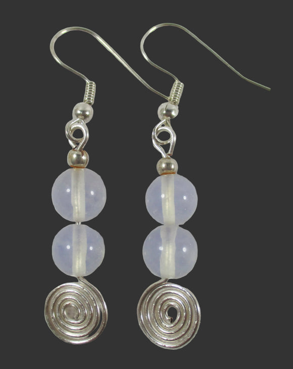 Opalite Spiral Earrings | Crystal Jewellery | Gemstone Earrings