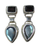 Labradorite and Garnet Earrings | Crystal Jewellery | Gemstone Earrings