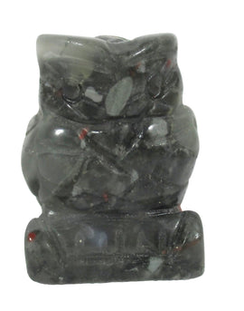 Bloodstone Owl | Crystal Carvings | Carved Crystal Animals