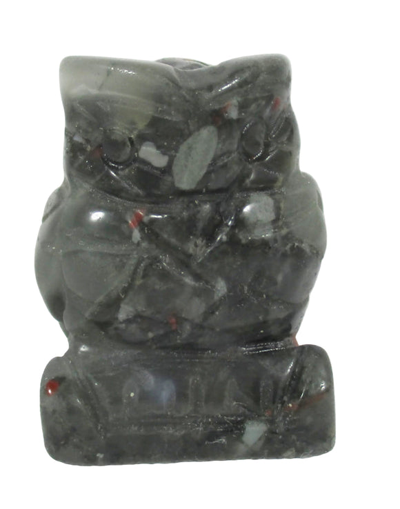 Bloodstone Owl | Crystal Carvings | Carved Crystal Animals