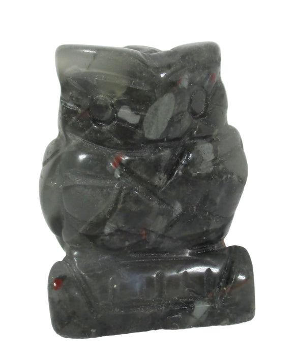 Bloodstone Owl | Crystal Carvings | Carved Crystal Animals